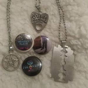 Gothic / Grunge Pin + Necklace Set